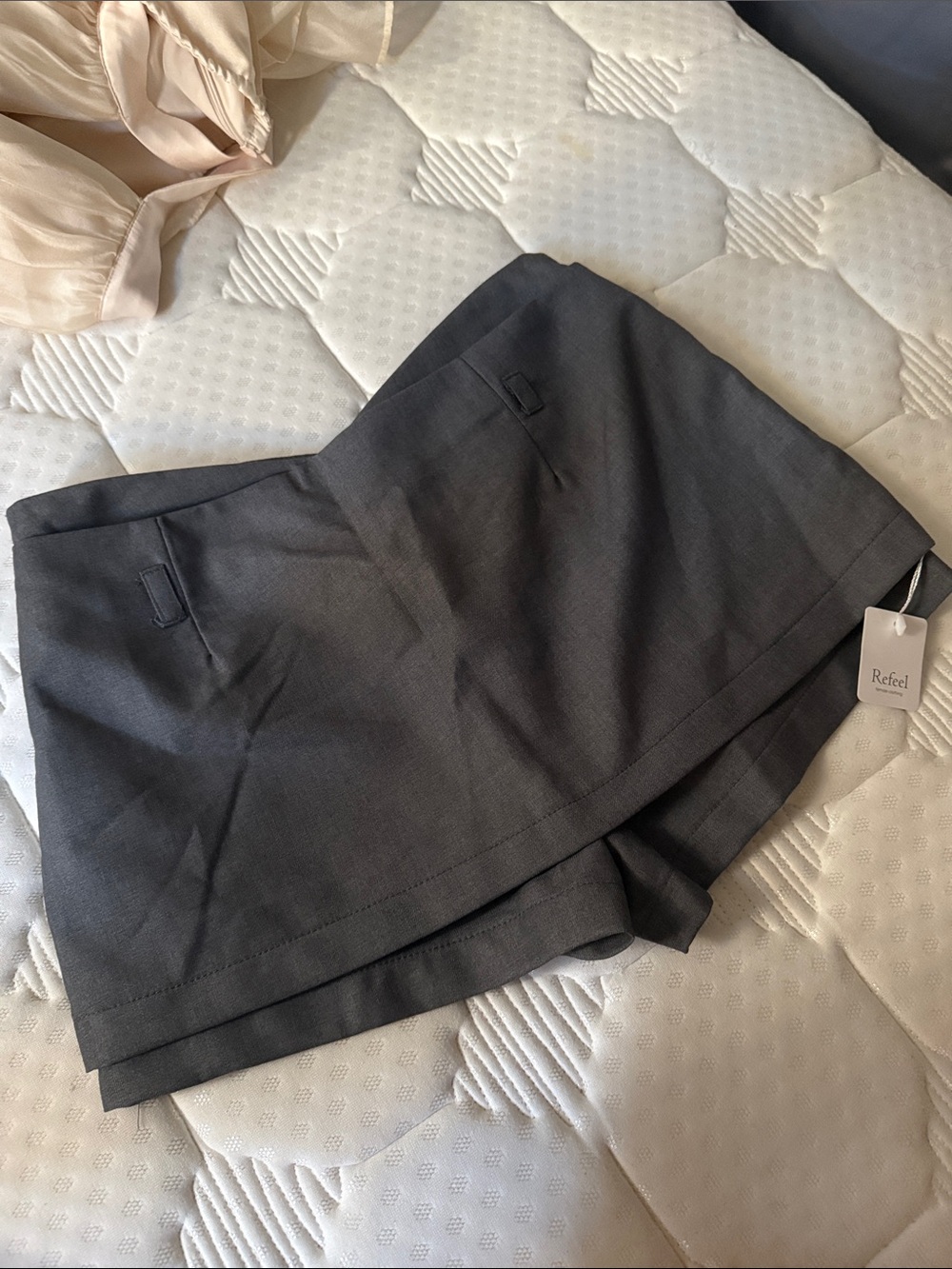 Women's Gray Skort Shorts - Classic Layered Style